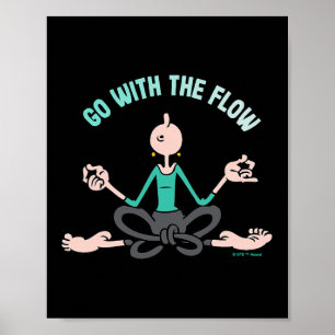Poster Olive Oyl allez avec le courant' Yoga pour la Jour