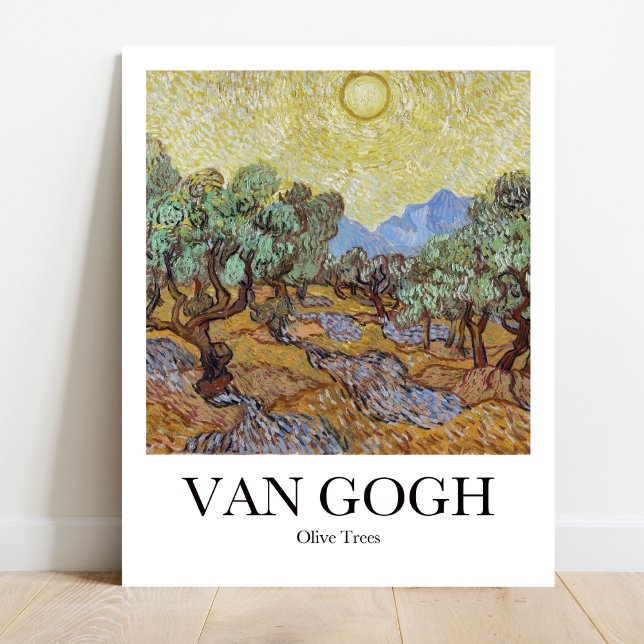 Poster Olive Trees par Vincent van Gogh (Van Gogh's Sun-Drenched Olive Grove: Own a masterpiece! High-quality poster)