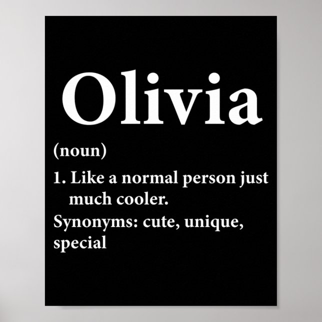 Poster Olivia Name Definition Funny D  (Devant)