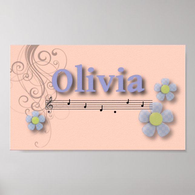Poster Olivia Nom musical Chambre Nursery Room (Devant)