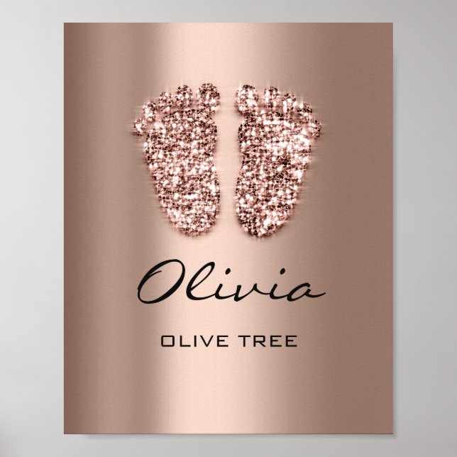 Poster Olivia Nom Signification Nouveau Pieds Rose pour b (Devant)