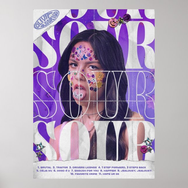 Poster Olivia Rodrigo Album aigre (Devant)