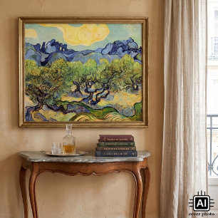 Poster Oliviers avec Alpilles par Vincent van Gogh