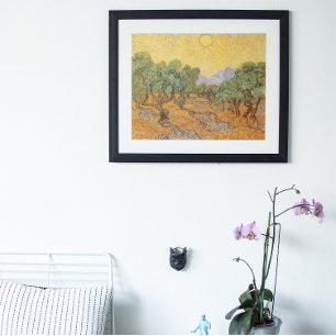 Poster Oliviers, Ciel Jaune et Soleil, Vincent van Gogh