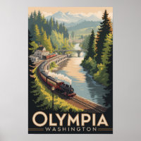 Olympia illustration de voyage art vintage Washing