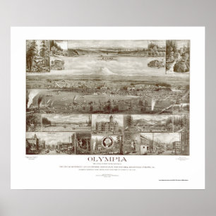 Poster Olympia, WA Carte panoramique - 1903