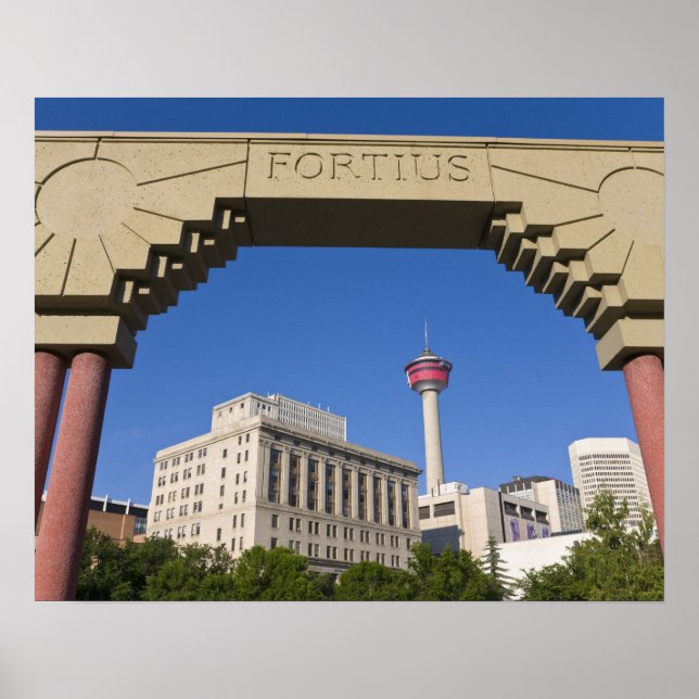 Poster Olympic Plaza et Calgary Tower, Alberta, Canada (Devant)