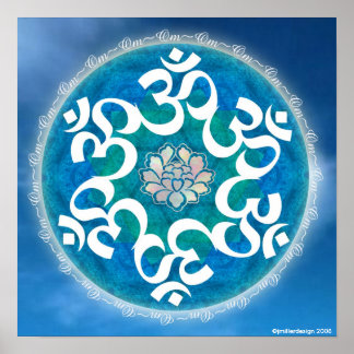 Poster Om Circle Snowflake Mandala