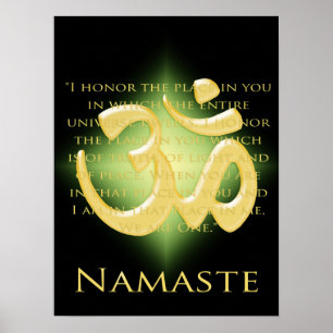Poster Om en noir et or - Namaste