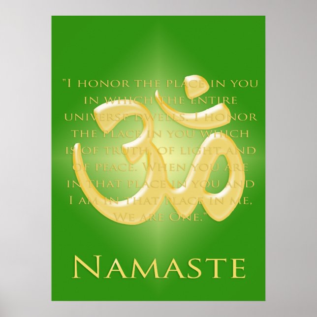 Poster Om en Vert & Or - Namaste (Devant)