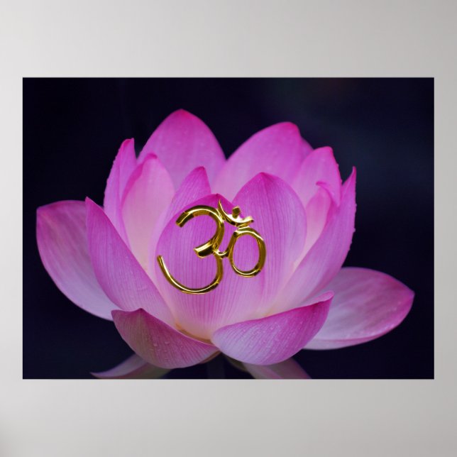 Poster OM et fleur de lotus (Devant)