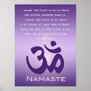 Poster Om in Purples - Namaste