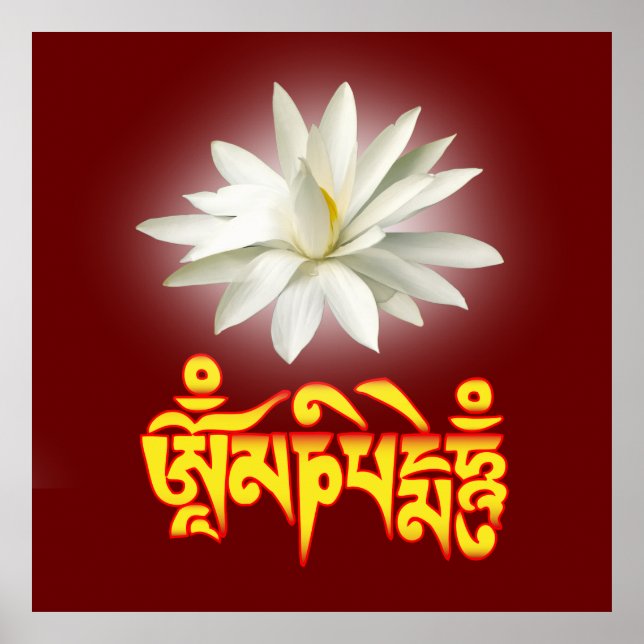 Poster Om mani padme mantra (Devant)