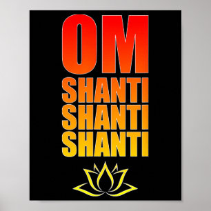 Poster Om Shanti Shanti Shanti. Om Paix Sanskrit Yoga Ma