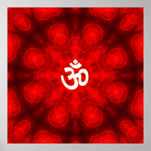 Poster Om Spirituel Sur Mandala Arrière - plan