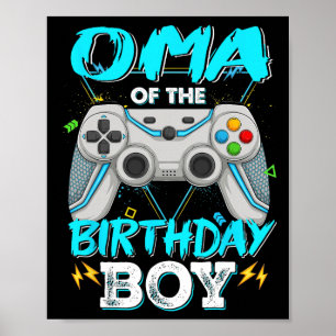 Poster Oma De L'Anniversaire Jeu Vidéo Correspondant Garç