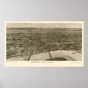 Poster Omaha, carte panoramique de Ne - 1906