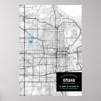 Omaha, Nebraska Plan de la ville + Marquer Votre E