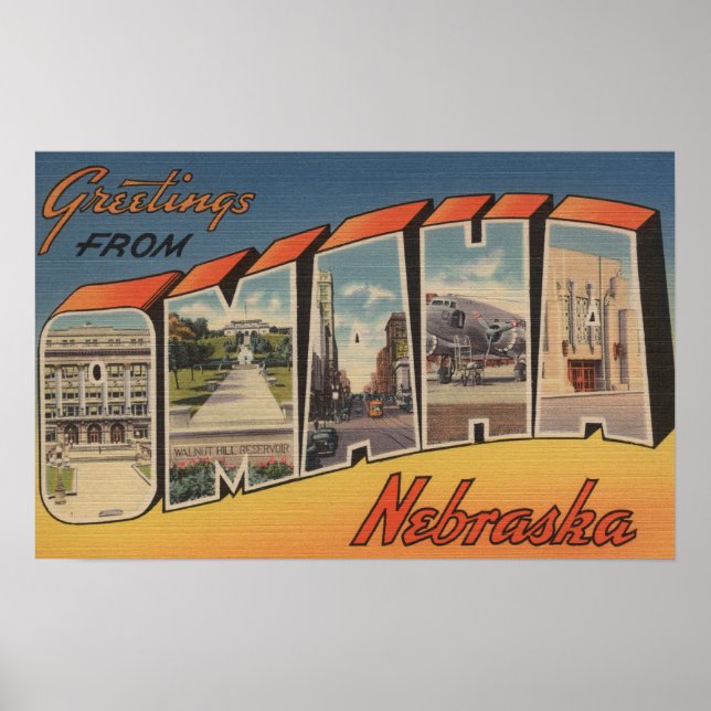 Poster Omaha, NebraskaScènes de grandes lettres Omaha, NE (Devant)