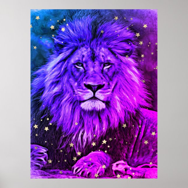 Poster *~* Ombre Artsy Artistique Céleste LION AP23 (Devant)