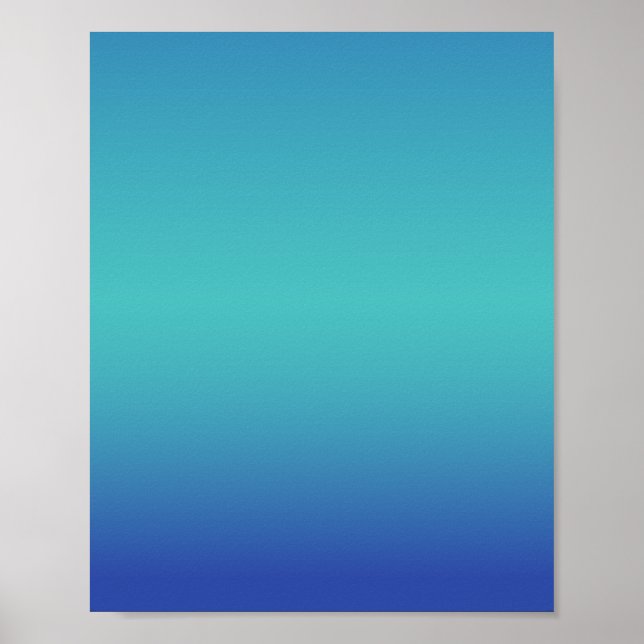 Poster Ombré bleu turquoise (Devant)