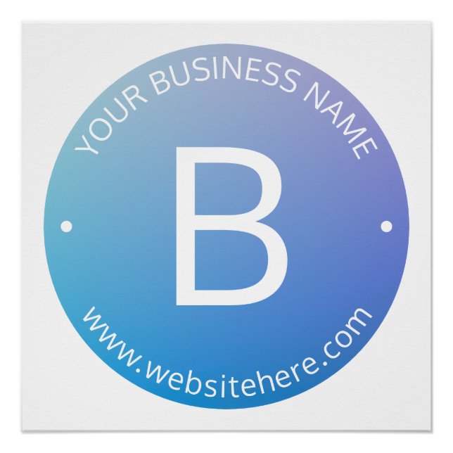 Poster Ombre de fond bleu et violet avec texte modifiable (Devant)