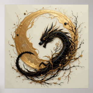Poster Ombre de lumière de lune de dragon