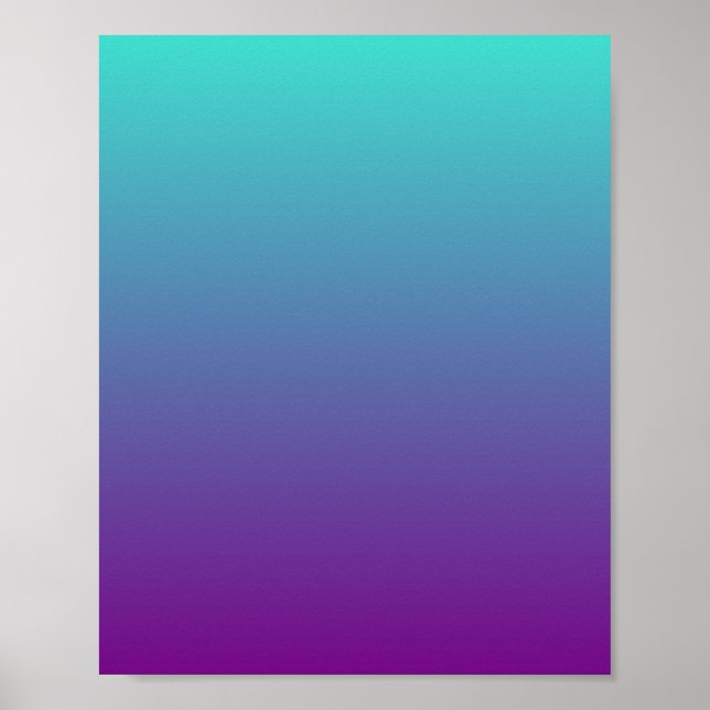 Poster Ombre de sirène turquoise à violette (Devant)