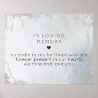 Ombre Dusty Blue Frosted In Love Memory Sign