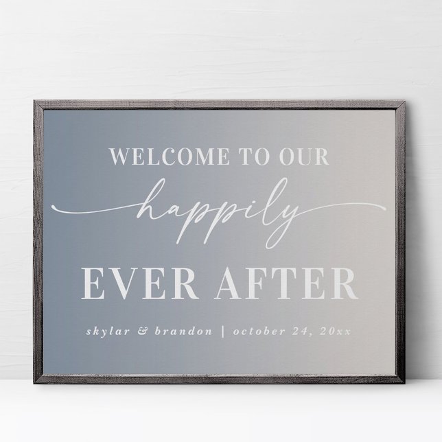 Poster Ombre Ivory Bienvenue À Notre Heureux Joyeux Jour  (Créateur téléchargé)