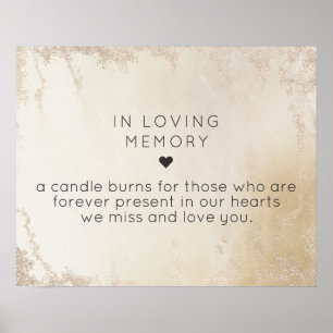 Poster Ombre Jaune Or Frosted In Love Memory Sign