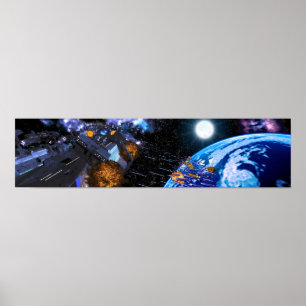 Poster Ombre sur le ciel bleu