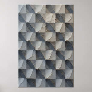 Poster Ombres géométriques : une illusion de texture scul