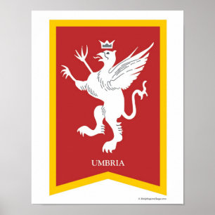 Poster Ombrie Italie Région Crest Art Imprimer