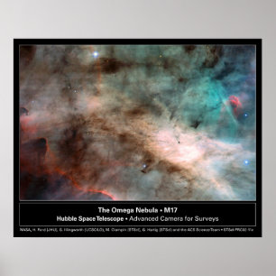 Poster Omega Nebula M17 Hubble Telescope Photo