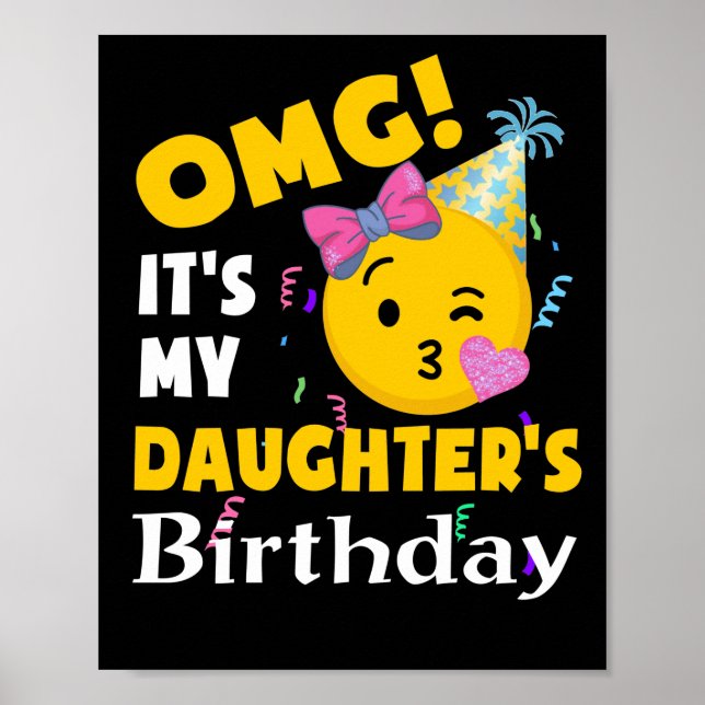 Poster OMG C'est l'anniversaire de ma fille Emoji Anniver (Devant)