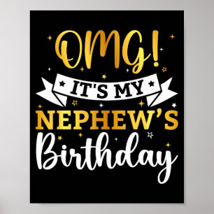 Poster Omg C'est L'anniversaire De Mon Neveu Joyeux Anniv