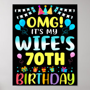 Poster Omg C'est Les 70 Ans De Ma Femme Douce 70 Ans