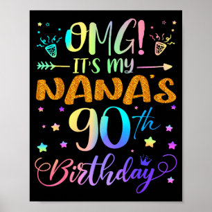 Poster Omg C'est Les 90 Ans De Ma Nana Douce 90 Ans