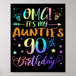 Poster Omg C'est Les 90 Ans De Ma Tante Douce 90 Ans