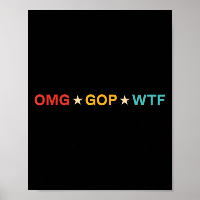 Poster Omg Gop Wtf Vintage Design  (Devant)