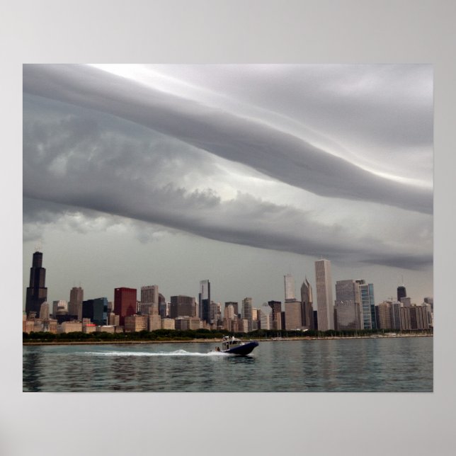 Poster Ominous Chicago Skyline (Devant)