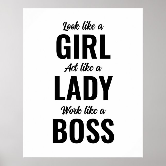 Poster On dirait une fille Agir comme une dame Travailler (Devant)