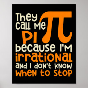 Poster On M'Appelle Symbole Pi Irrationnel Math Pi Day Sc