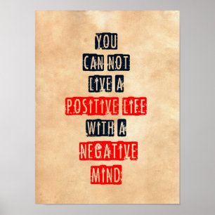 Poster On ne peut pas vivre une vie positive avec un espr