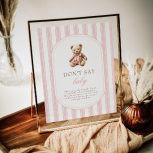 Poster On peut attendre avant de dire "Baby Game Sign"