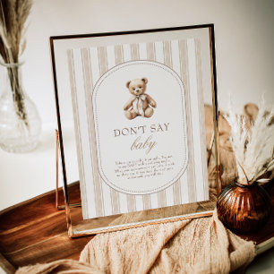 Poster On peut attendre avant de dire "Baby Game Sign"