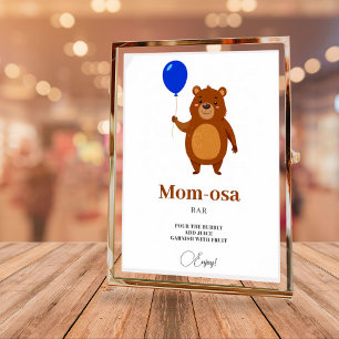 Poster On peut attendre le Baby shower de bois Maman-osa 