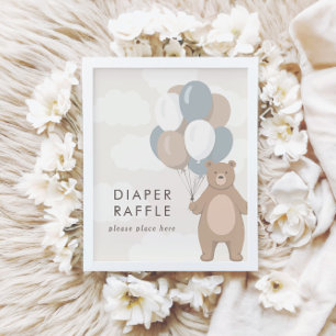 Poster On Peut Attendre   Panneau Baby shower de troncs