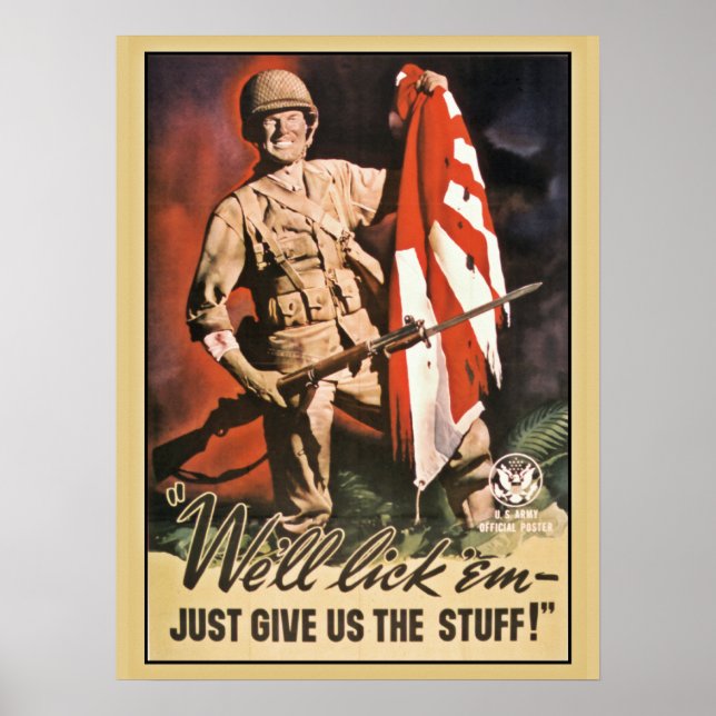 Poster On va les lécher de la propagande américaine de la (Devant)
